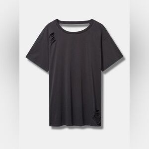 EUC Torrid size 3 heritage knit distressed t-shirt, dark grey